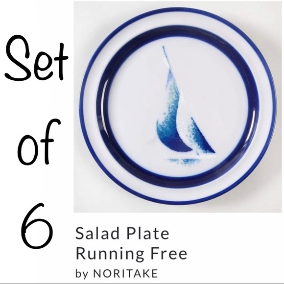 Noritake Other - Set of 6 Noritake Running Free salad plates